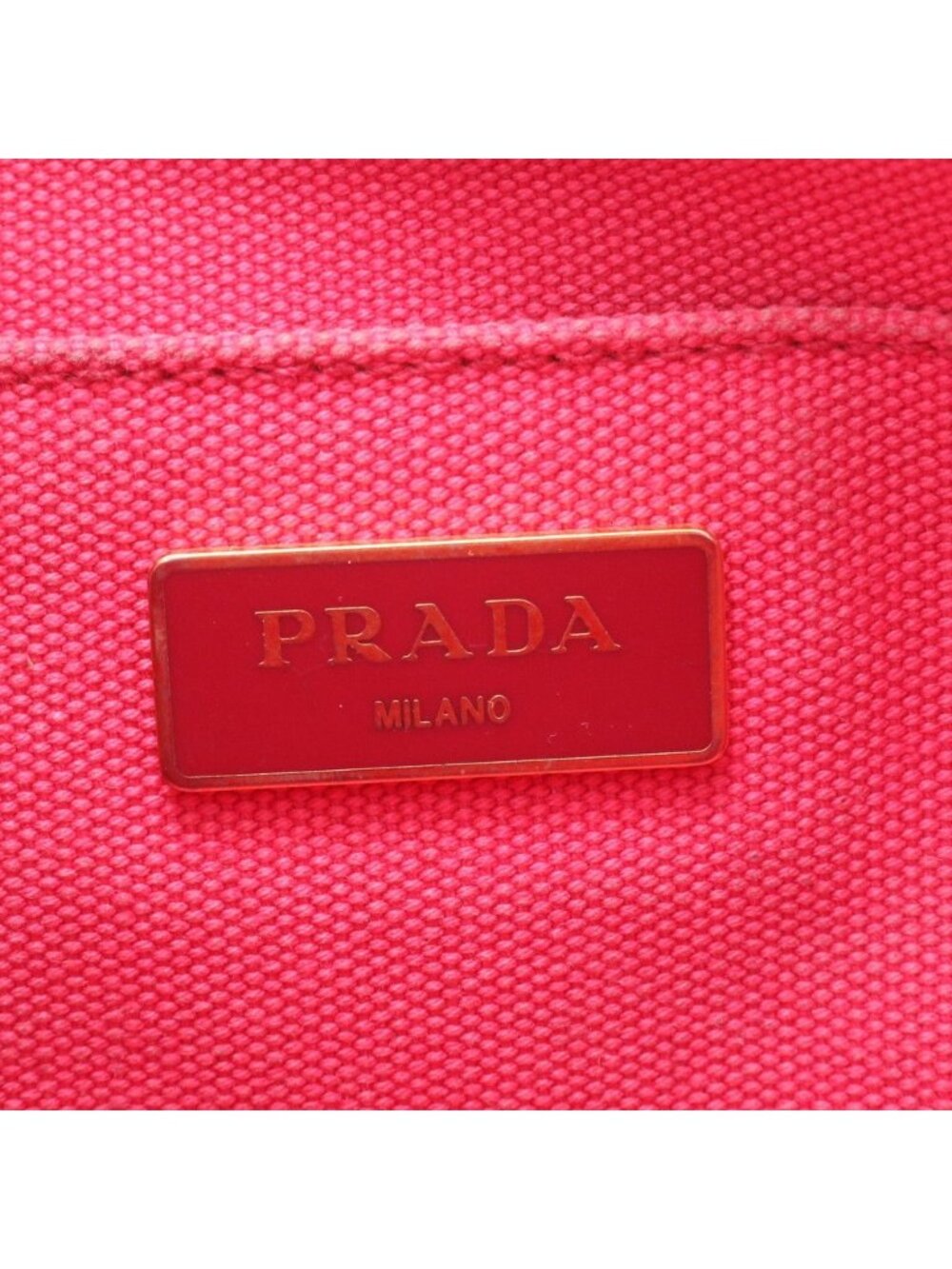 Prada Canapa Handbag Tote Trianglelogo Pink - Picture 8 of 8